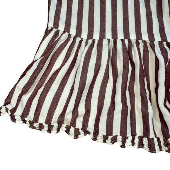 Madewell Pink and White Striped Peplum Blouse - Picture 4 of 15